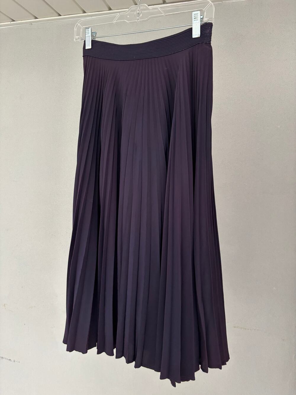 XS Vintage  Koret of California Tubinyl Pleated Skirt Midi Plum Whimsygoth